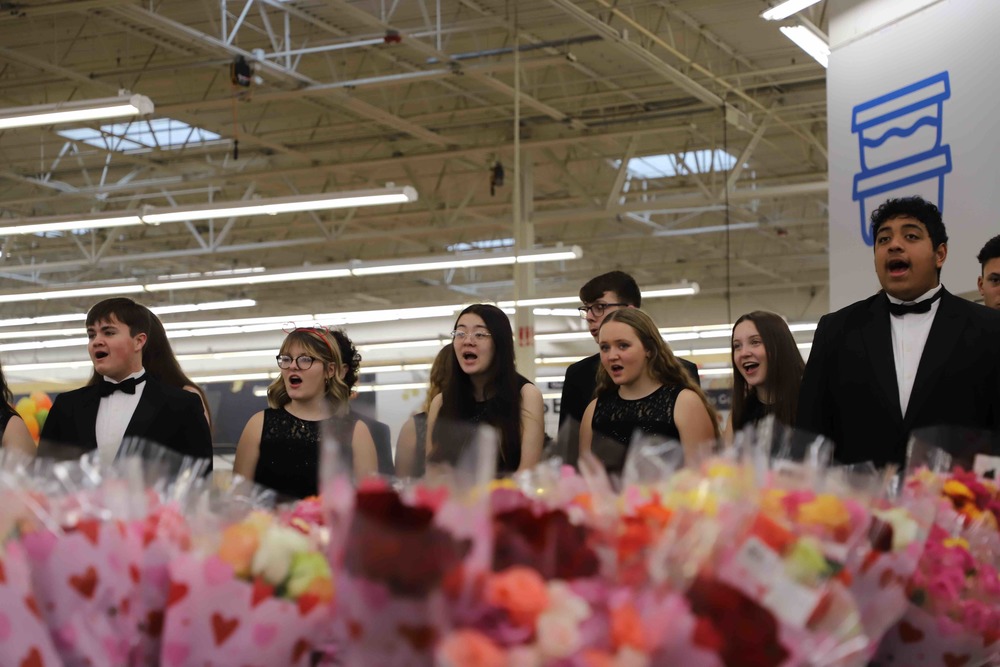 HHS Expressives sing at Walmart on Valentines Day