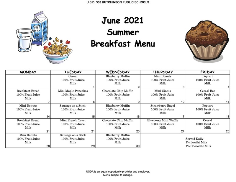 June 2021 Summer Breakfast Menu